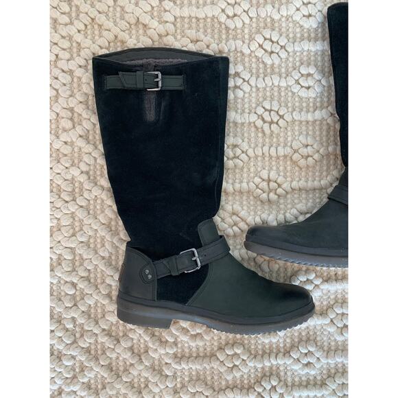 Ugg Thomsen Waterproof Leather Boot Black Size 7 - Picture 3 of 13